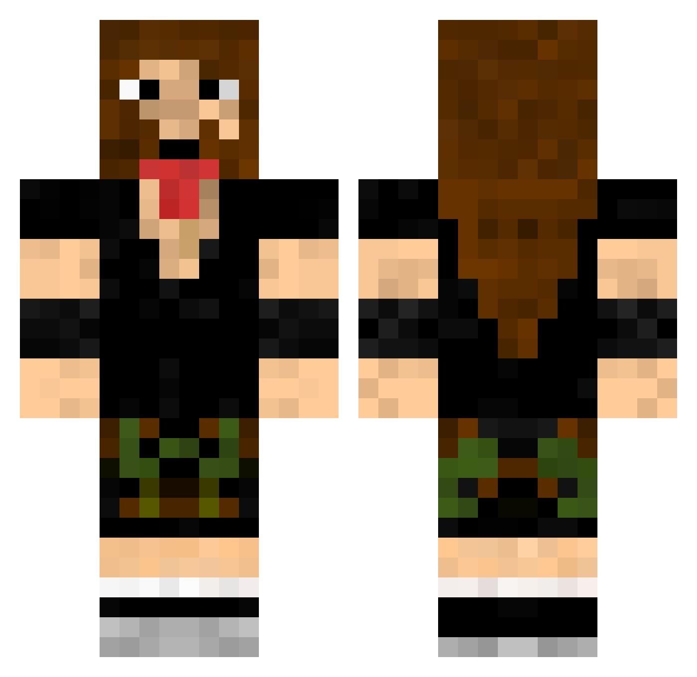 Metal_Fan Minecraft skin, front and back view