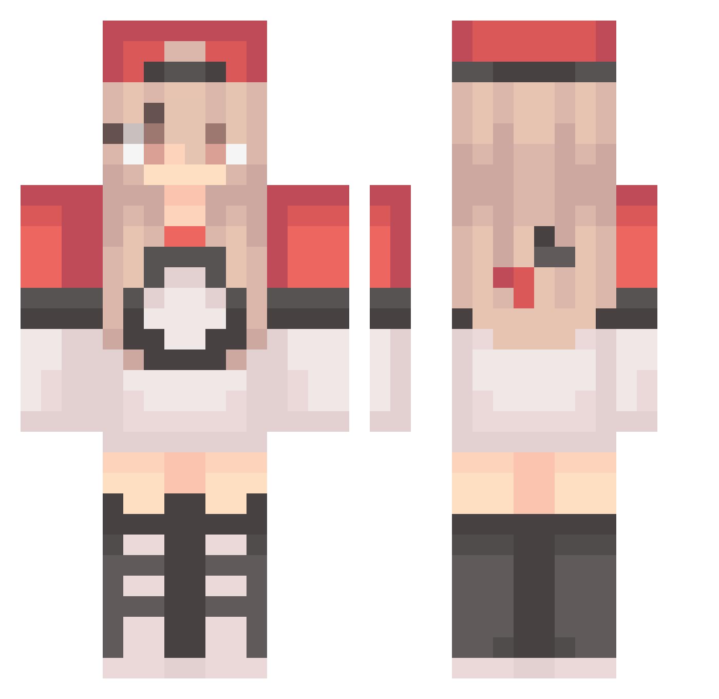 Ramean Minecraft skin, front and back view
