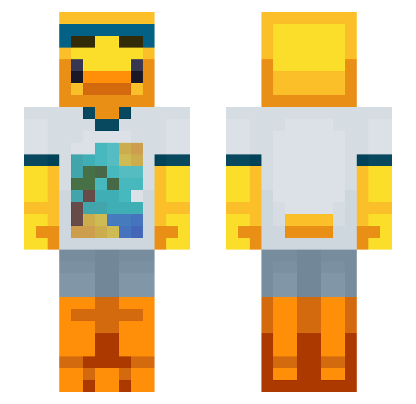 valentin016 Minecraft skin, front and back view