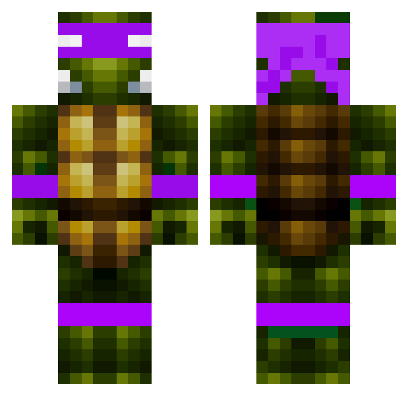 Li1TurtleMan Minecraft skin, front and back view