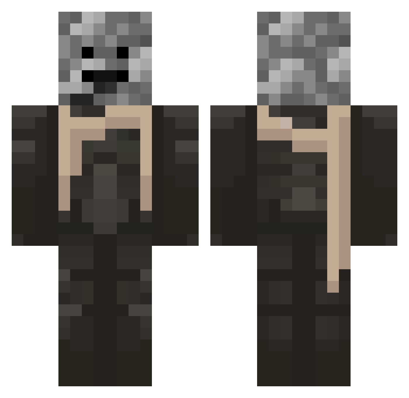 doyhca Minecraft skin, front and back view