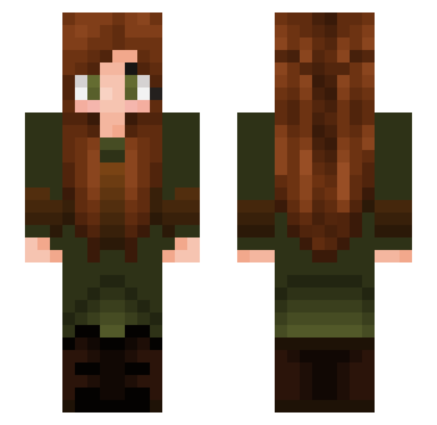 mayagail Minecraft skin, front and back view