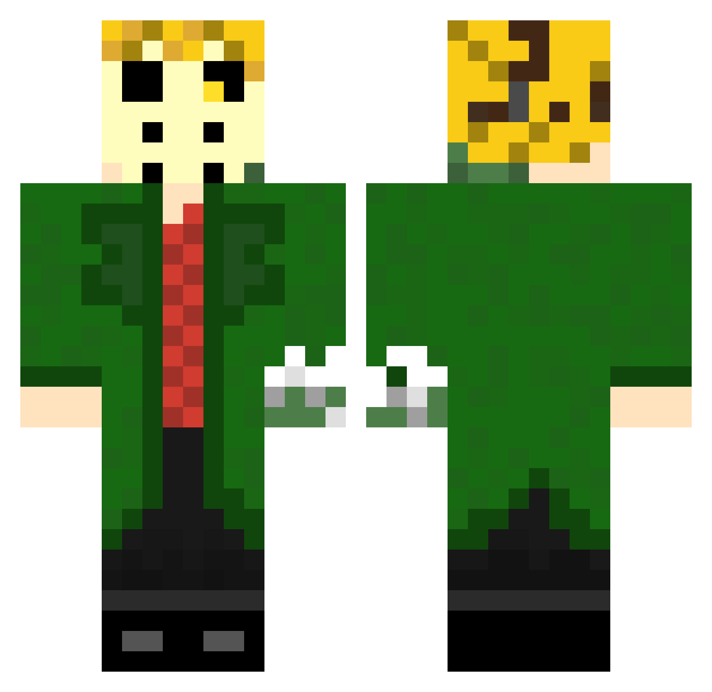 Rexx08_ Minecraft skin, front and back view