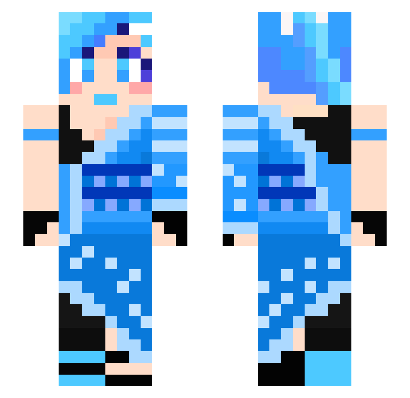 aokub1 Minecraft skin, front and back view