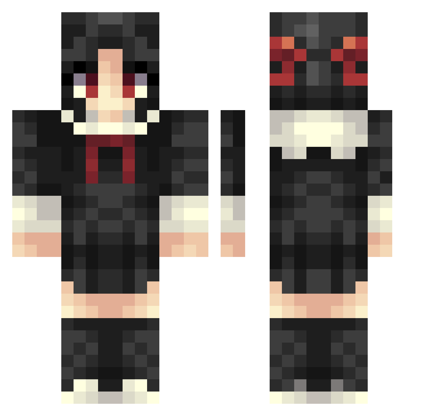 Theattom29 Minecraft skin, front and back view