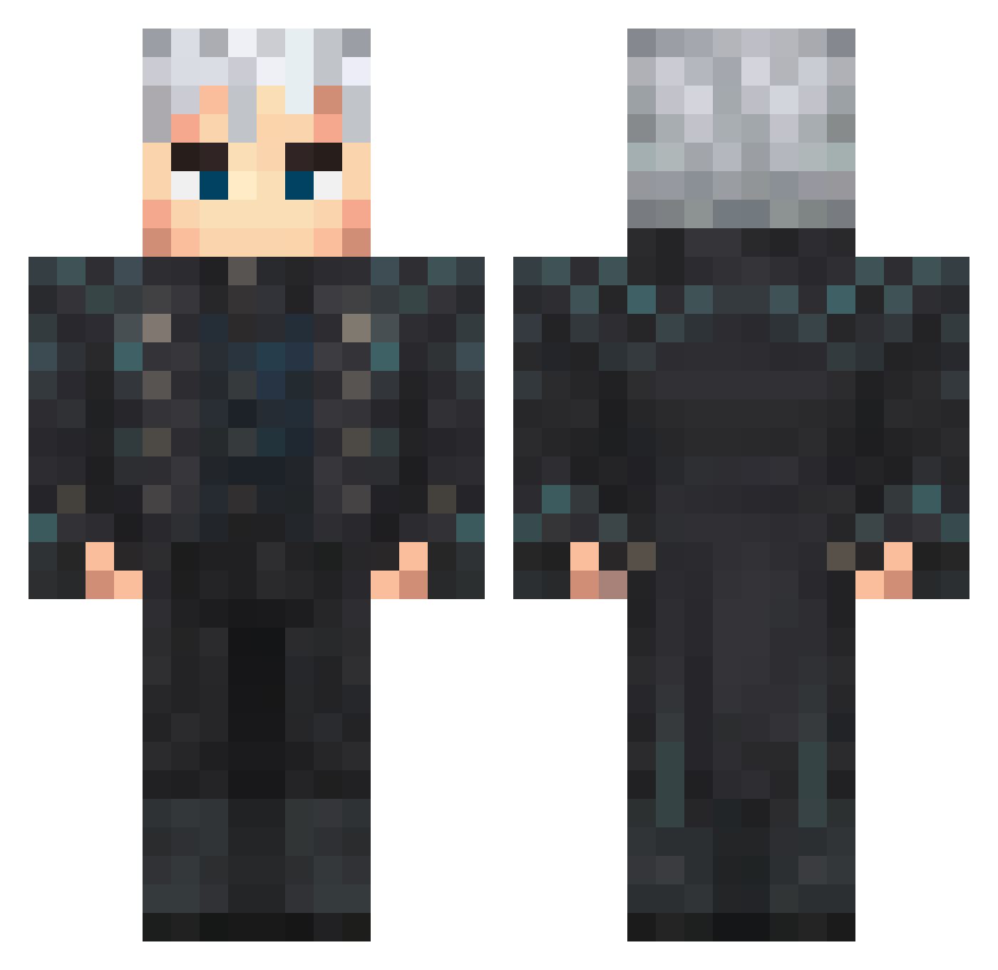 Goobsire Minecraft skin, front and back view