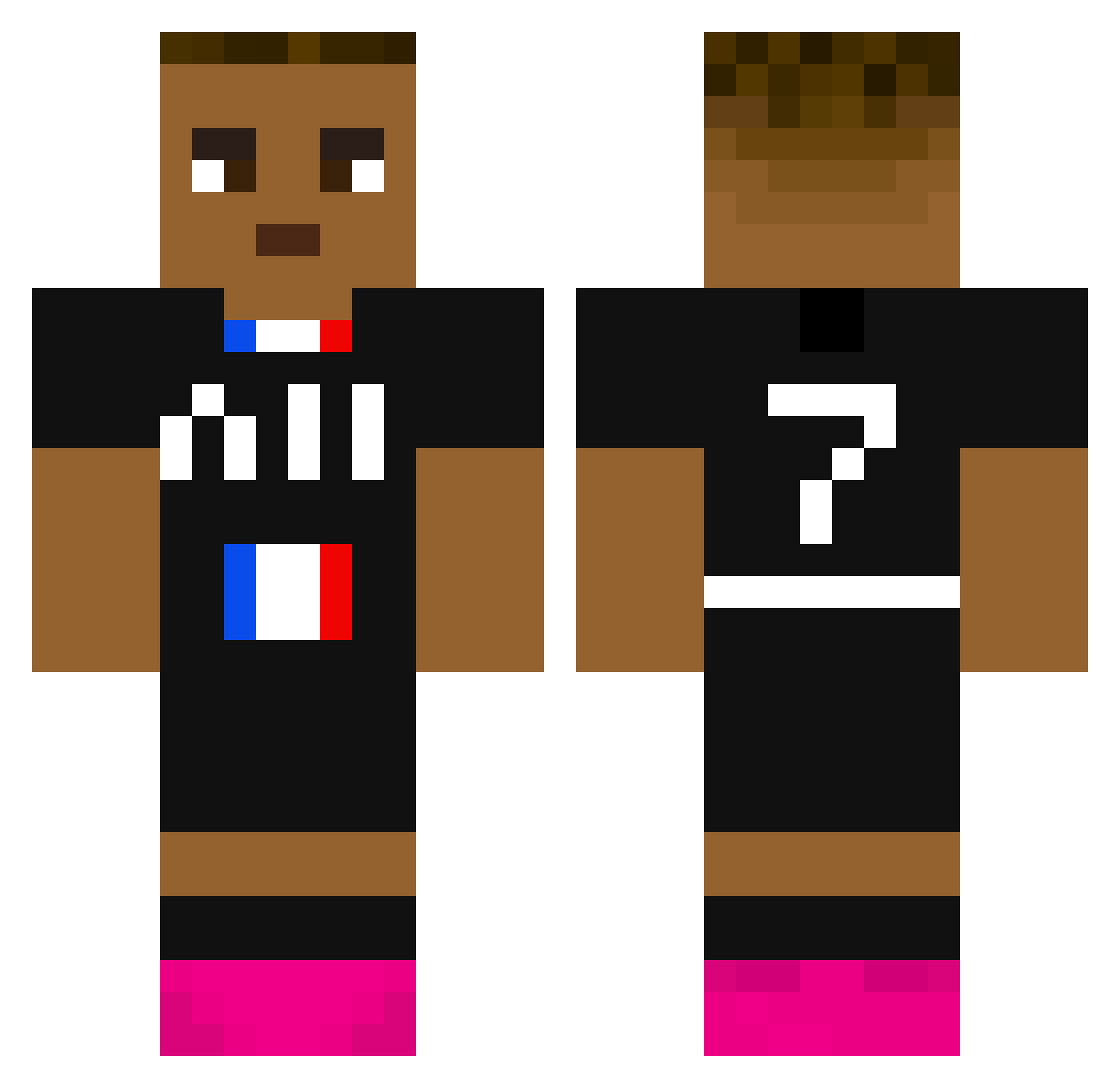 render4568 Minecraft skin, front and back view