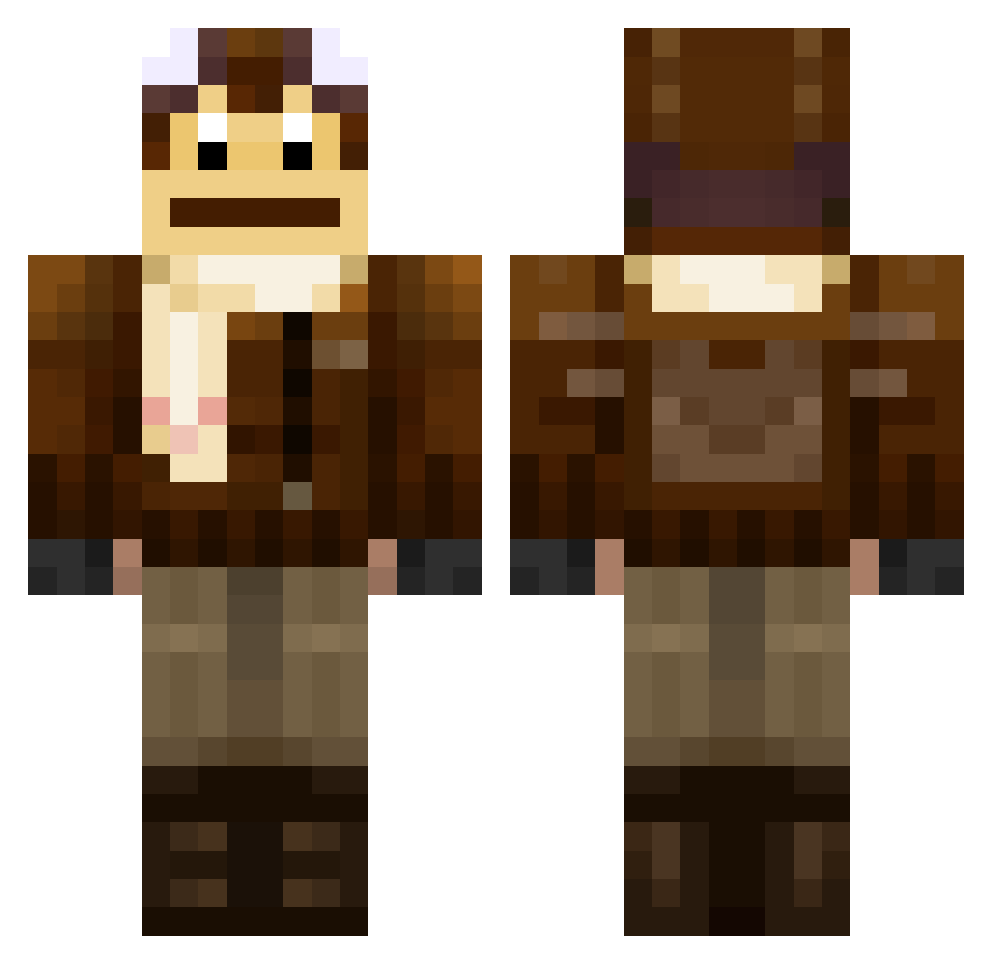 Yashihiro Minecraft skin, front and back view