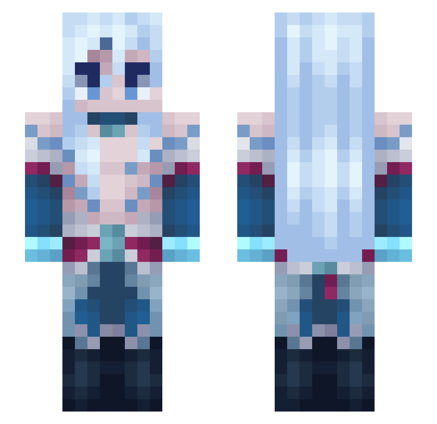 whitevan_bg Minecraft skin, front and back view