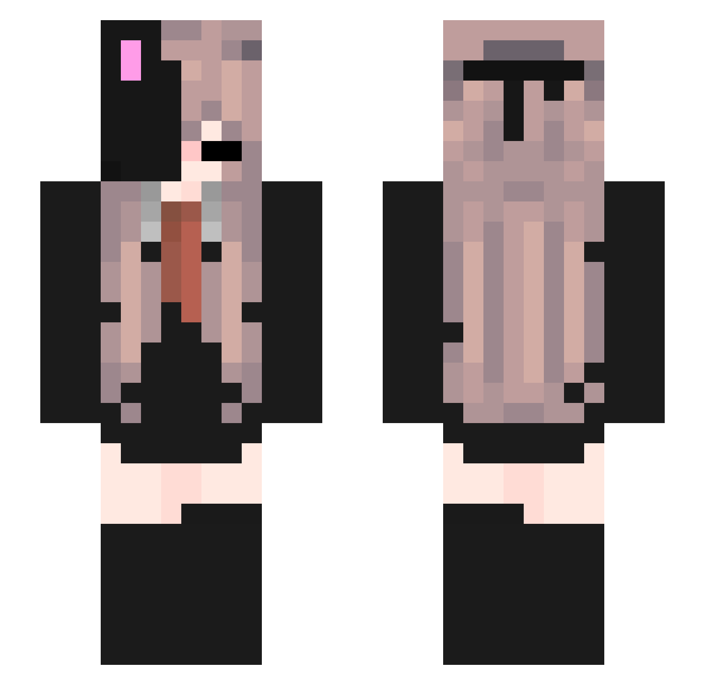 Zeta_XD Minecraft skin, front and back view