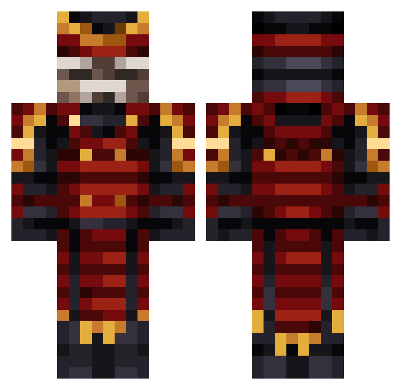 Pakiiito28 Minecraft skin, front and back view