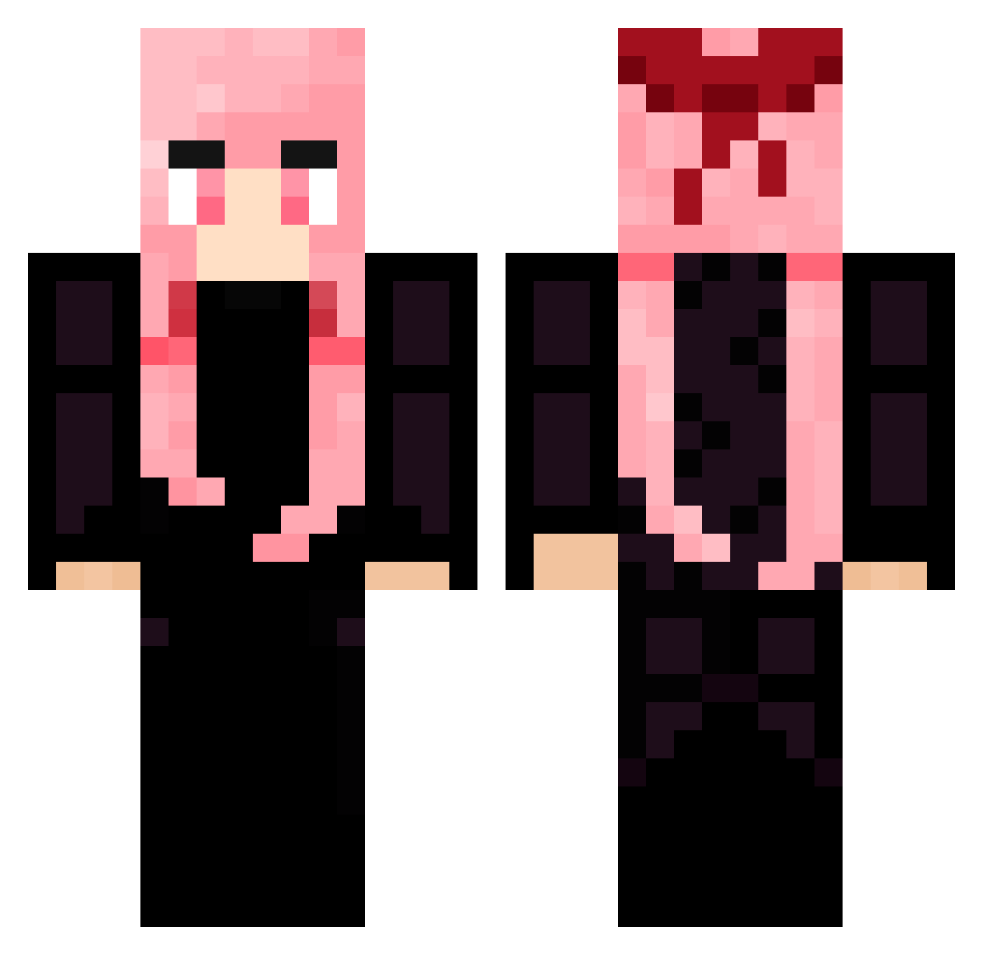Knaggy Minecraft skin, front and back view