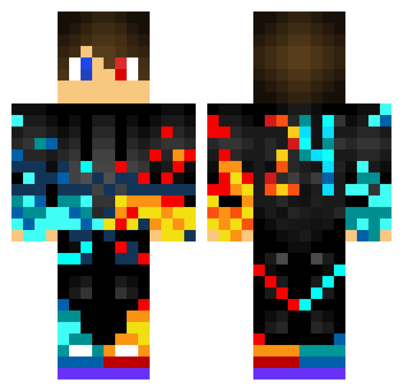 theparanoicdude Minecraft skin, front and back view