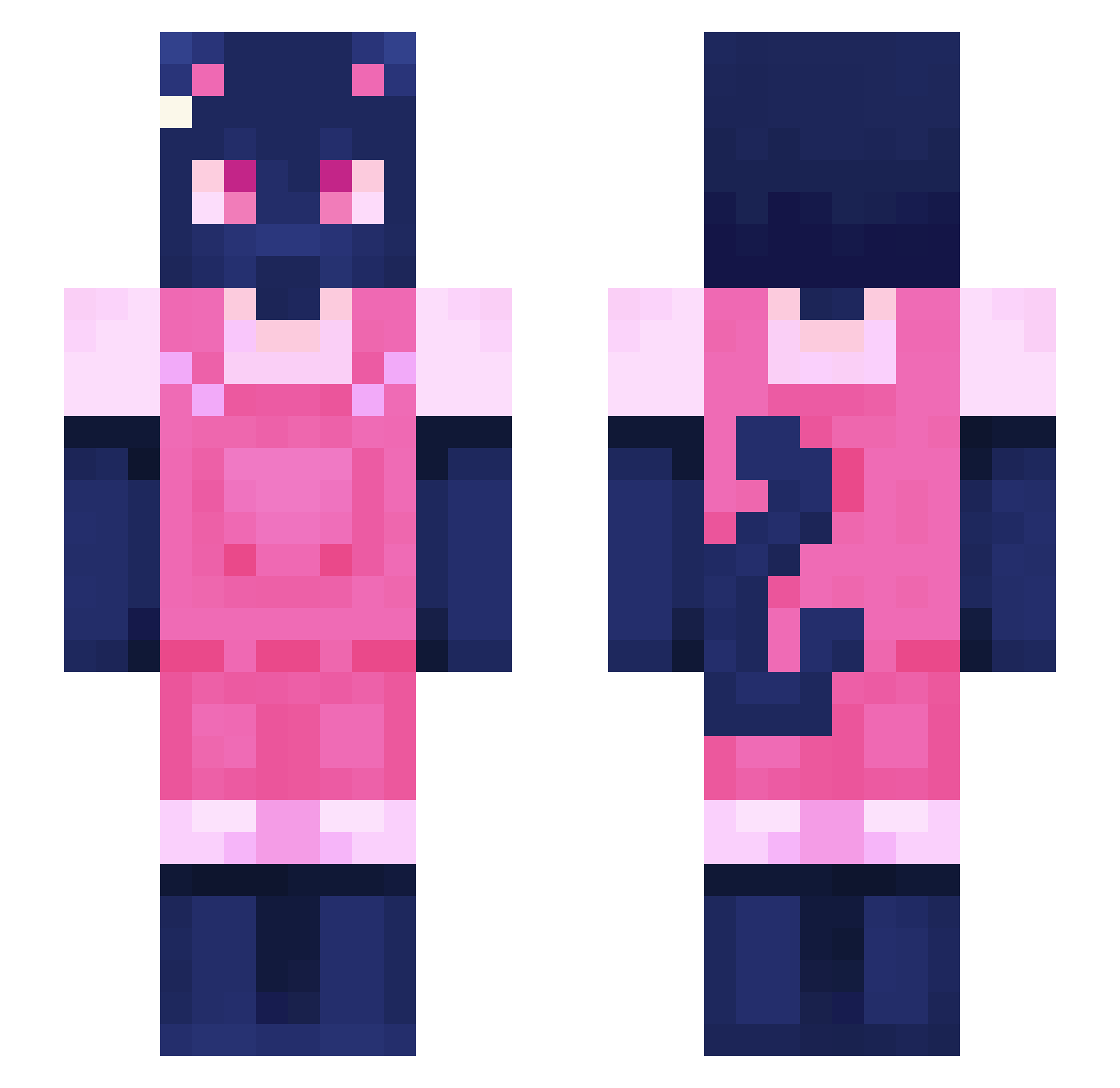 ilokatt Minecraft skin, front and back view