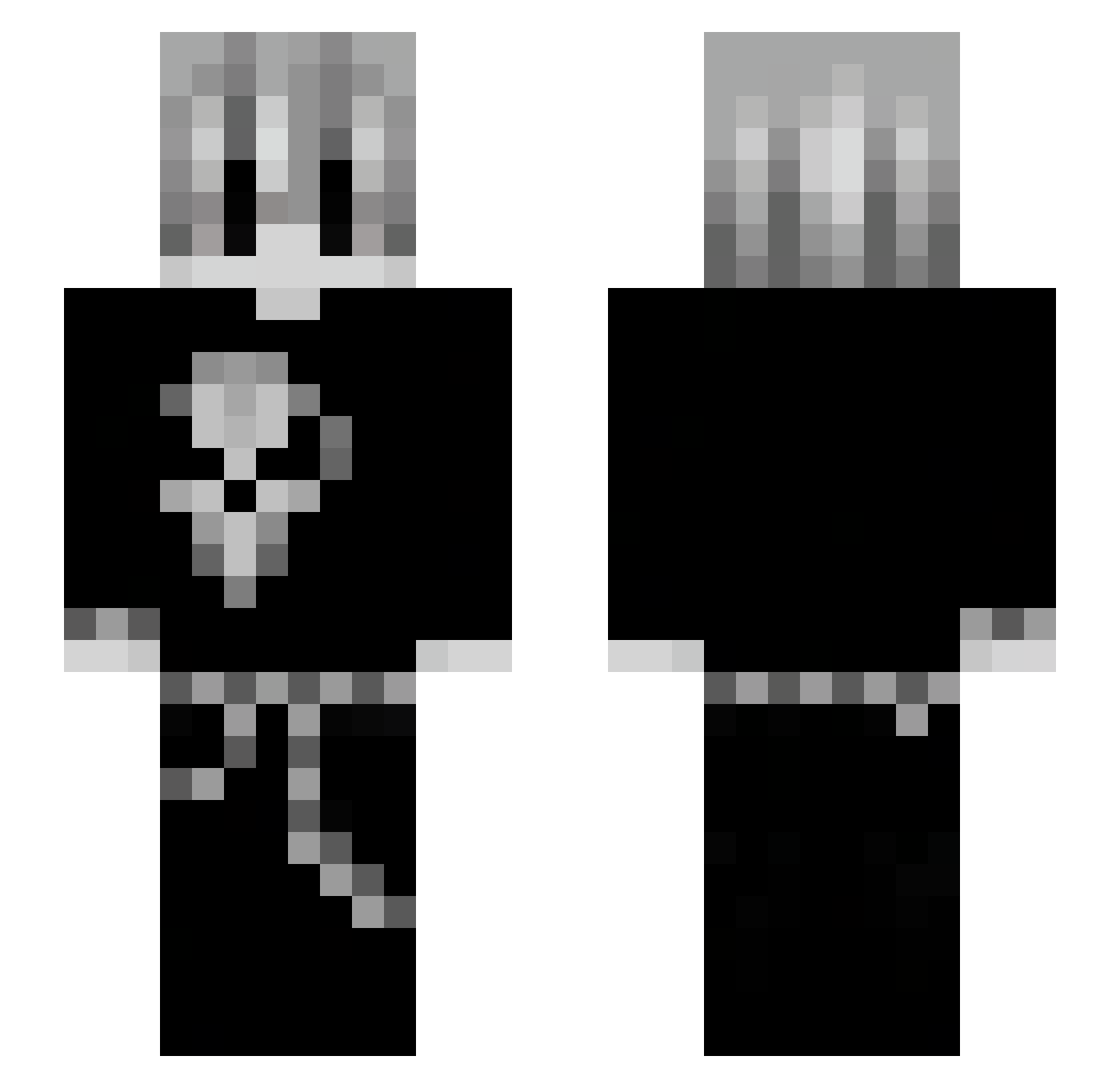 Gotico Minecraft skin, front and back view