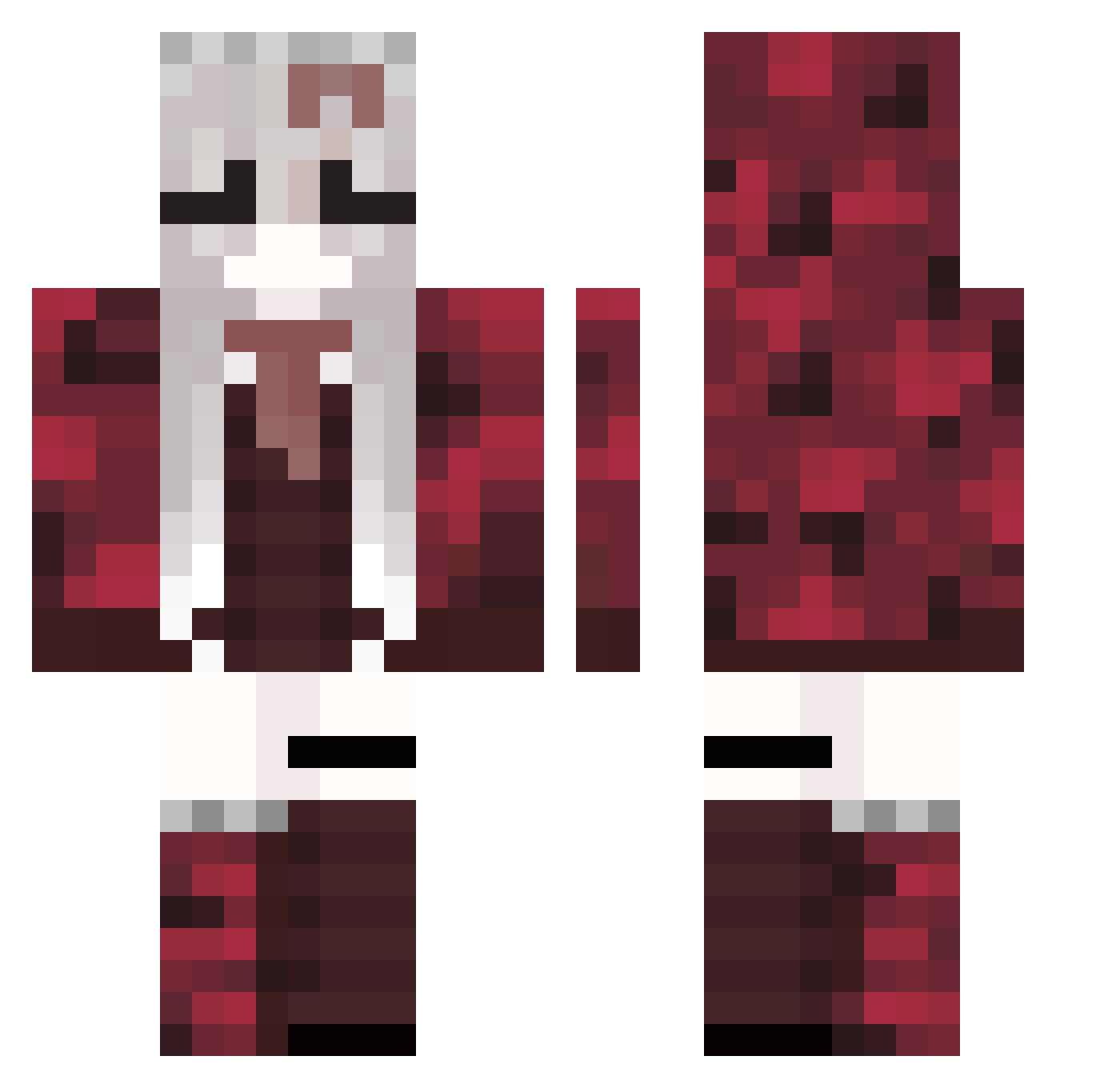 unyzhq Minecraft skin, front and back view