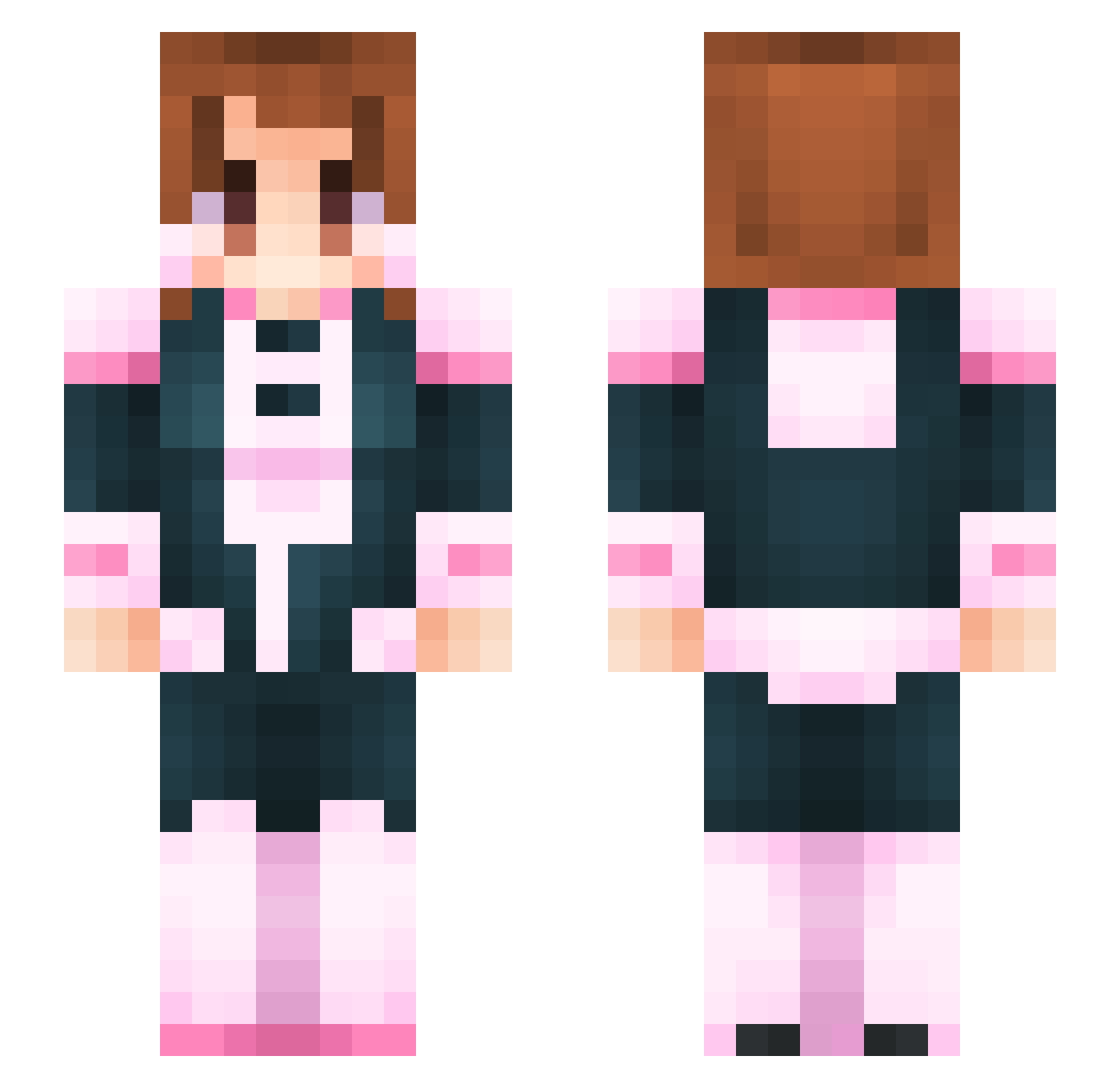 portlahub Minecraft skin, front and back view
