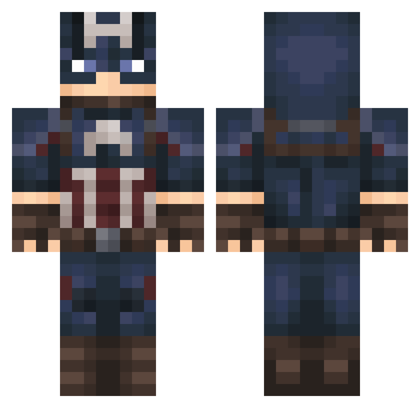 OceanZXD Minecraft skin, front and back view