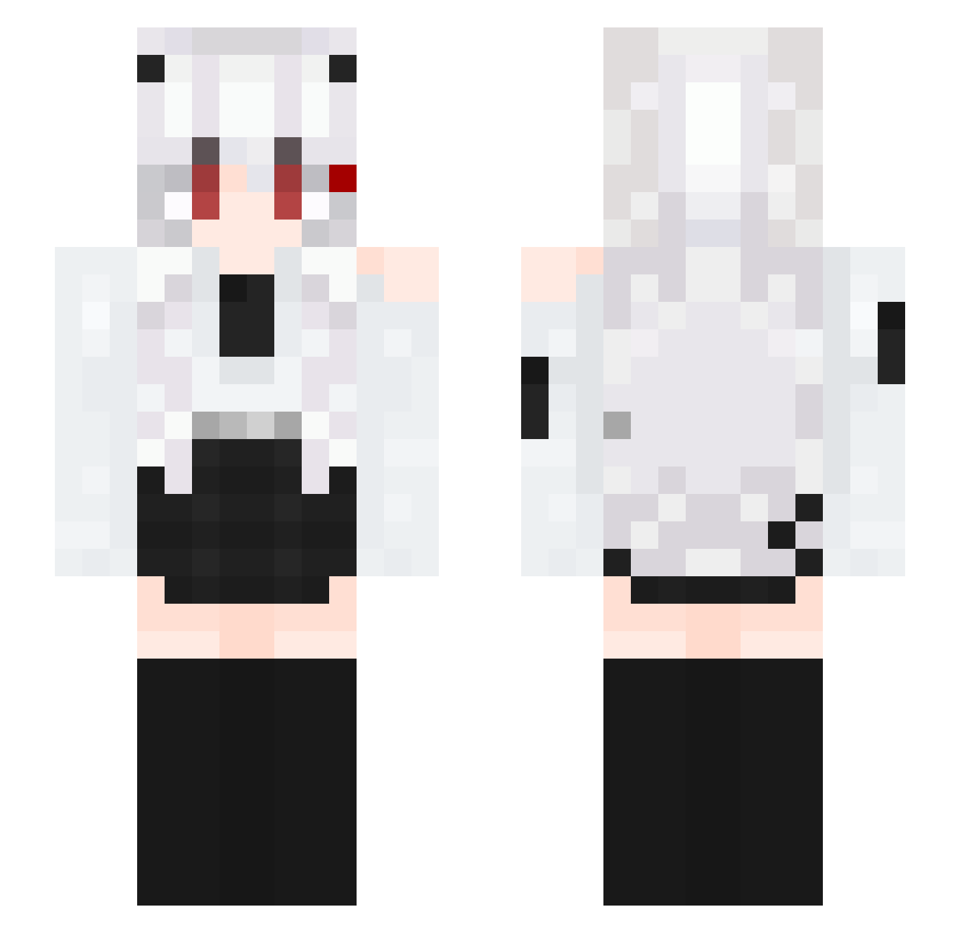 the_13 Minecraft skin, front and back view
