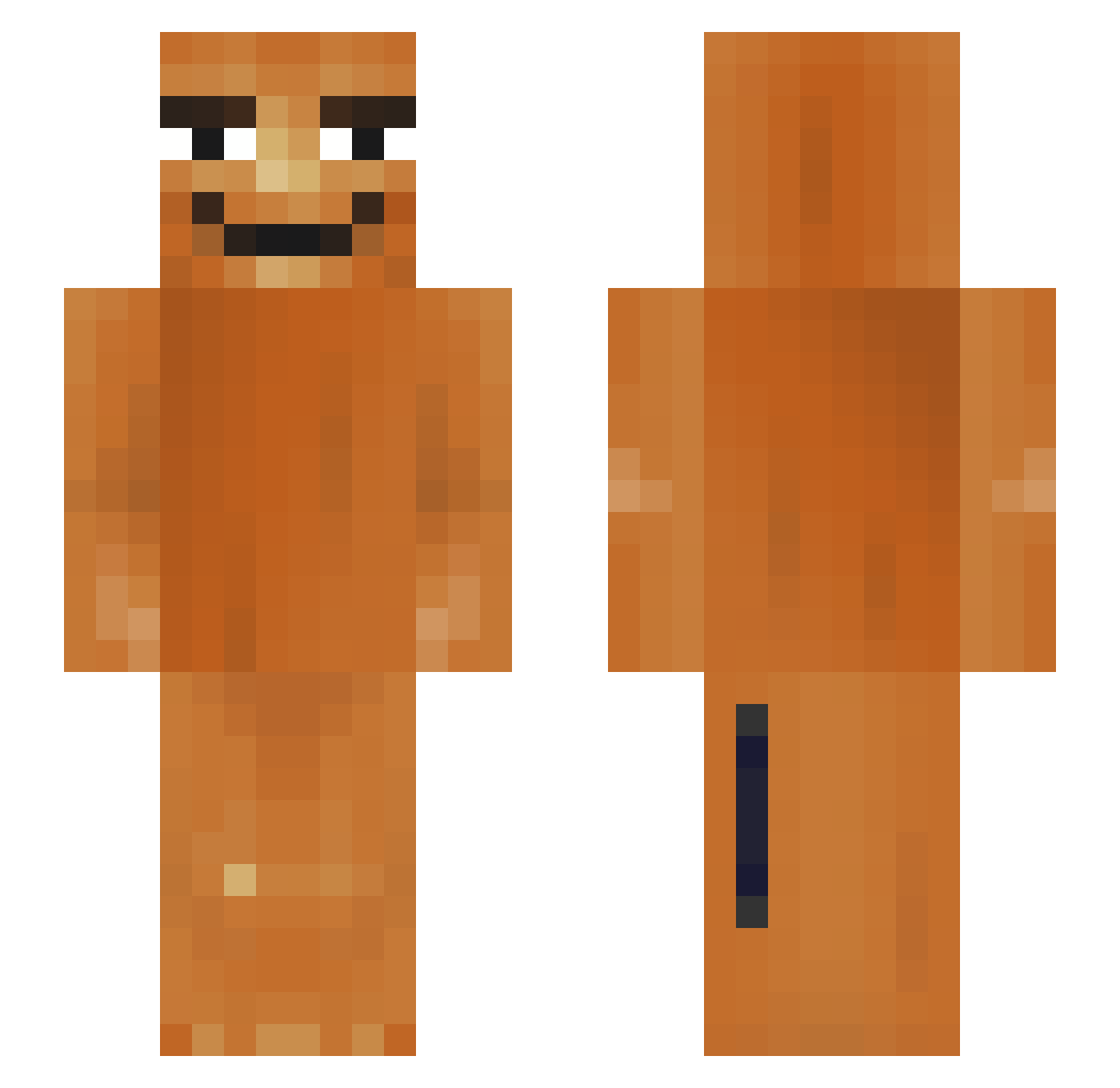 SaulLavaChiken Minecraft skin, front and back view