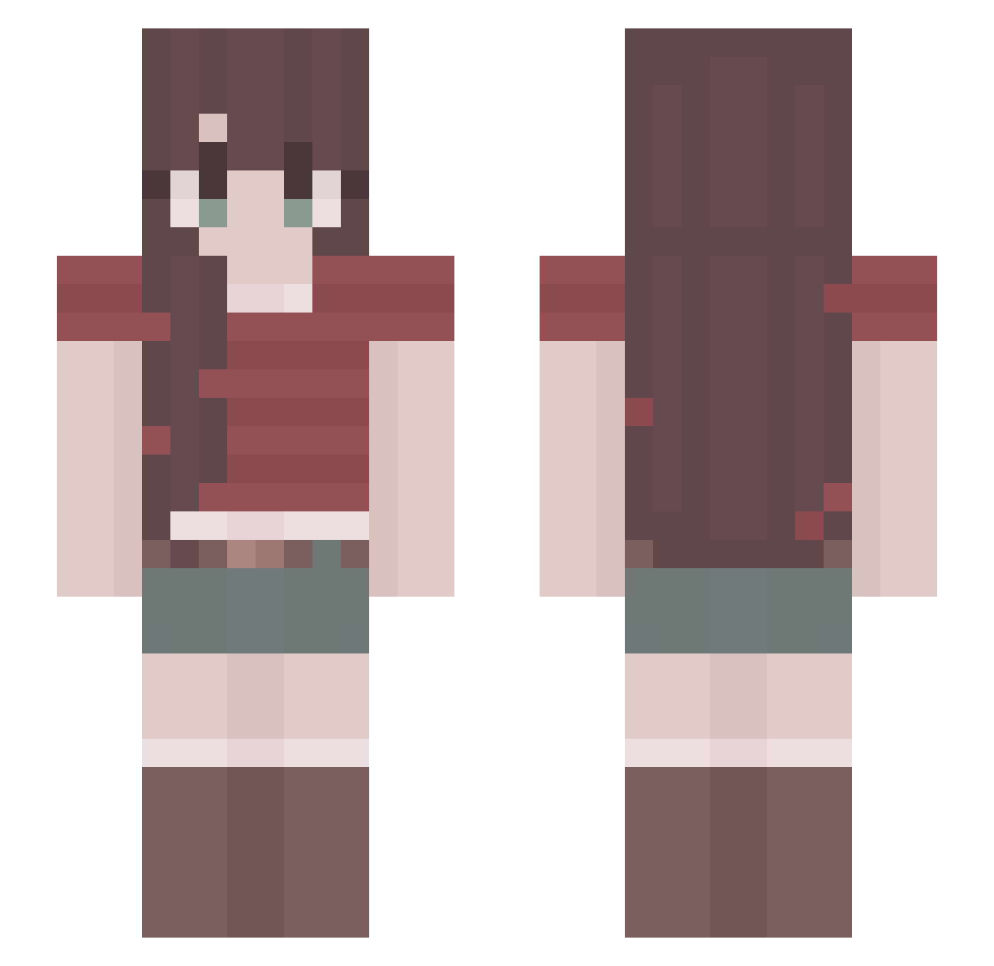 riley1185 Minecraft skin, front and back view