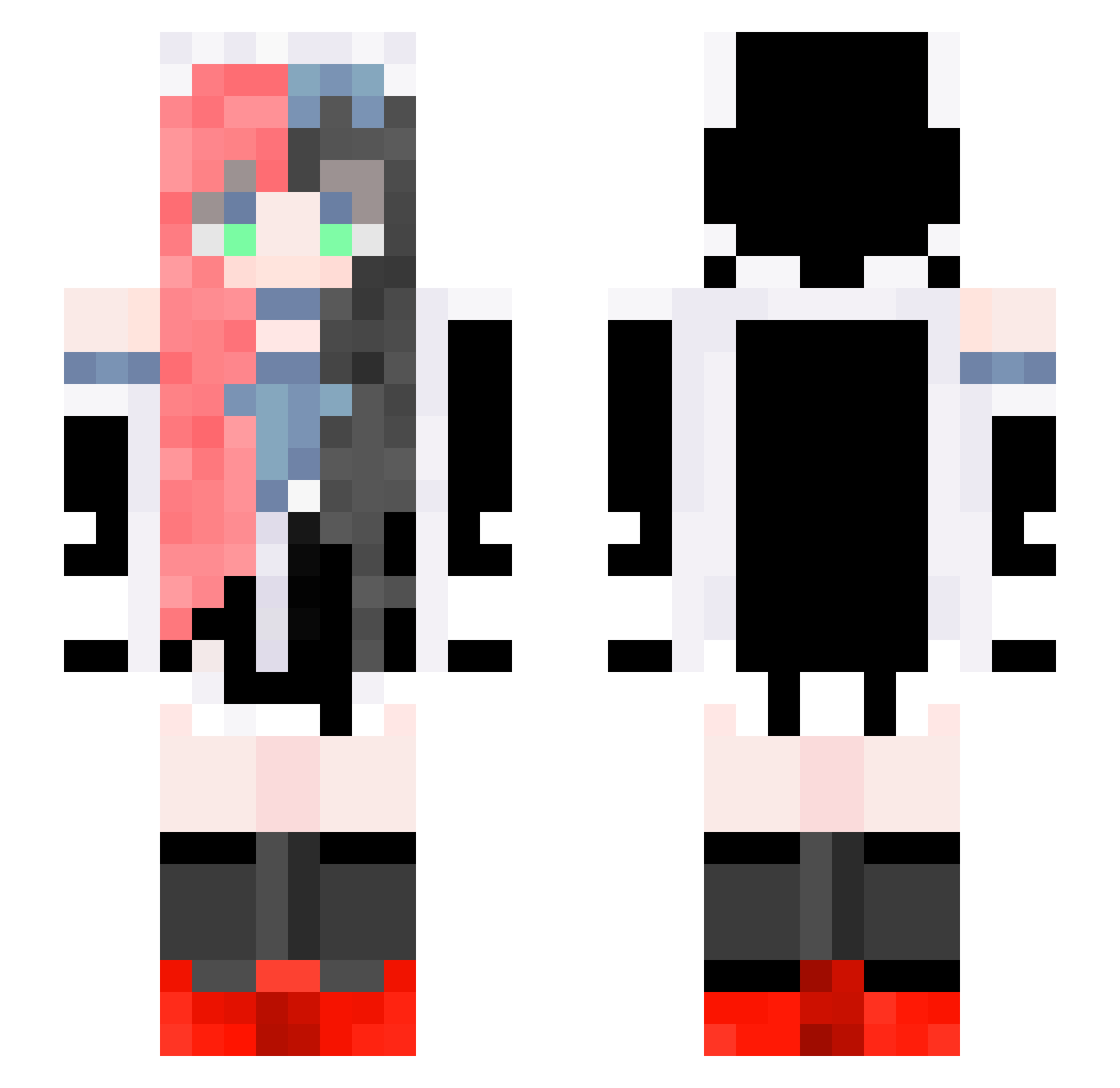 Fox_Naitomea Minecraft skin, front and back view