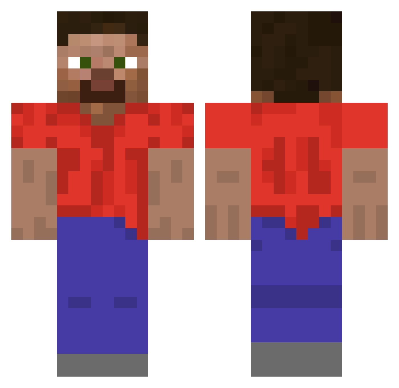 Kevingg69 Minecraft skin, front and back view