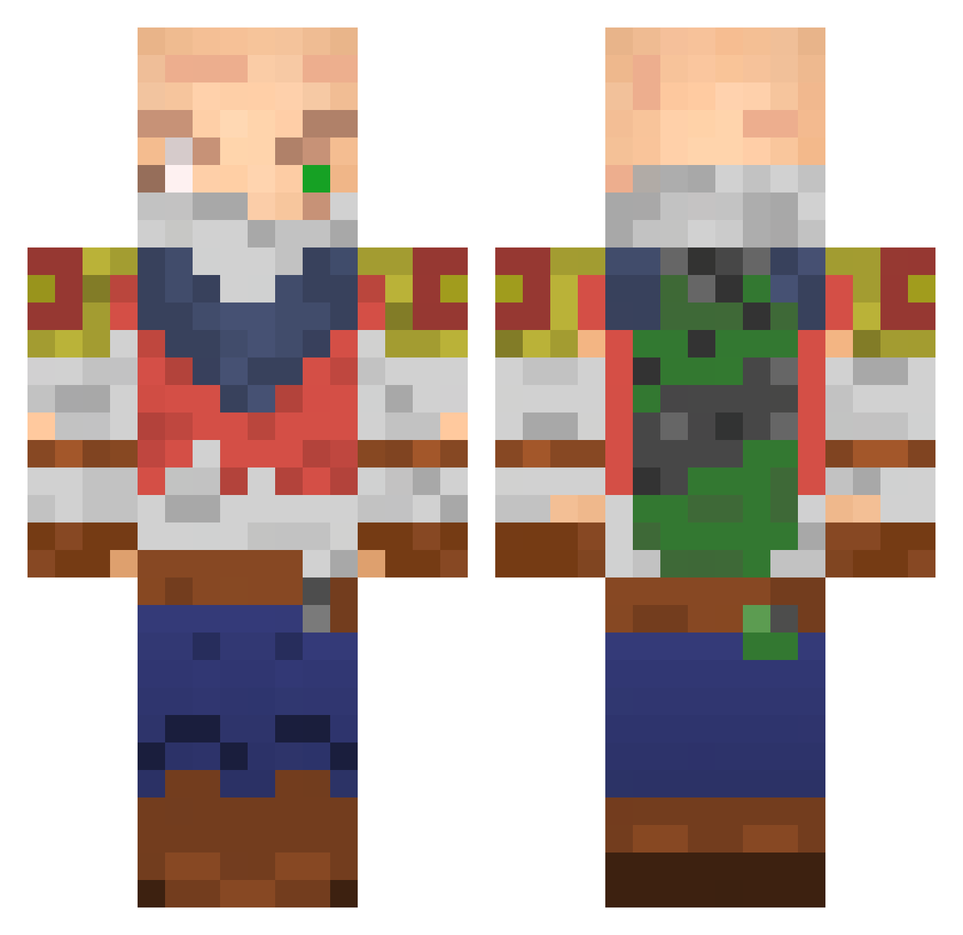 mikexwhiskey Minecraft skin, front and back view