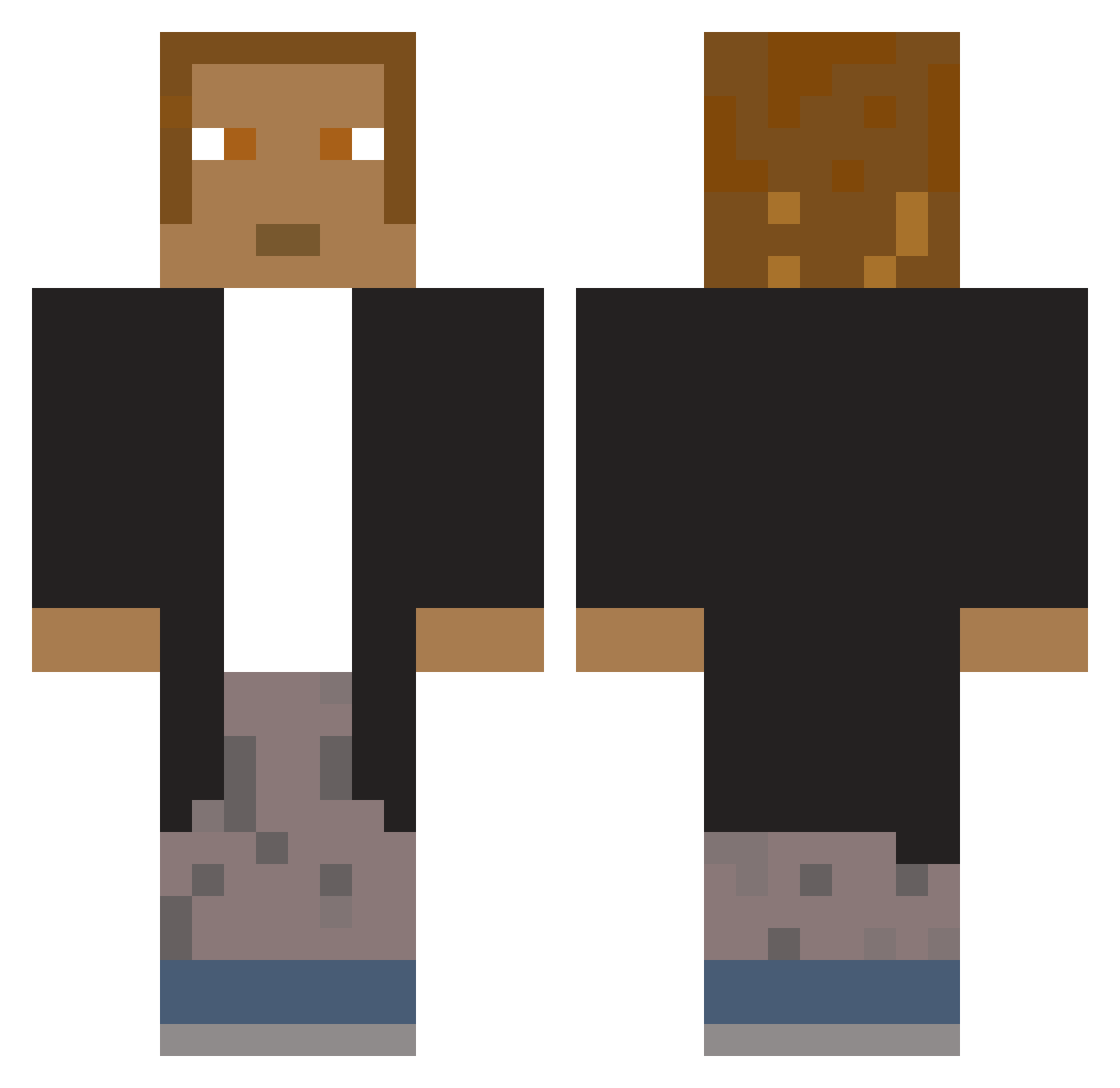 megamilk6 Minecraft skin, front and back view
