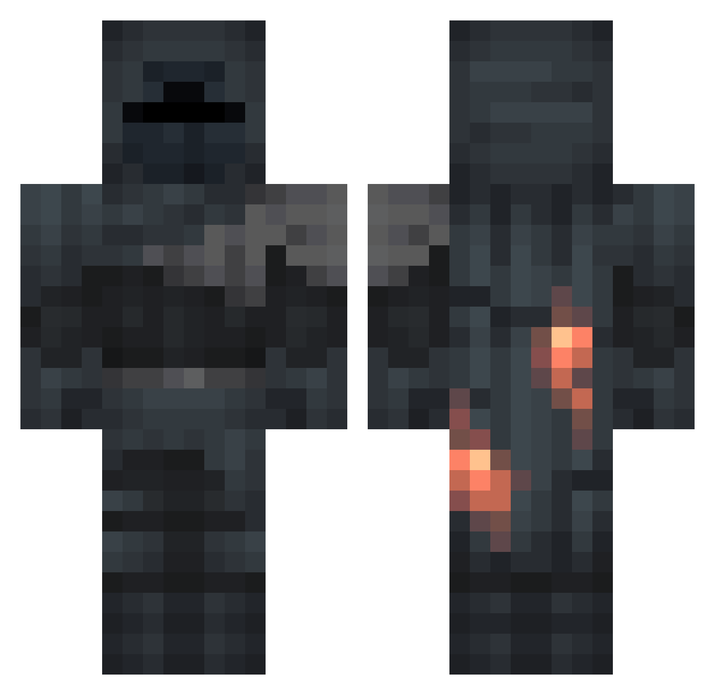 Ryzokin Minecraft skin, front and back view