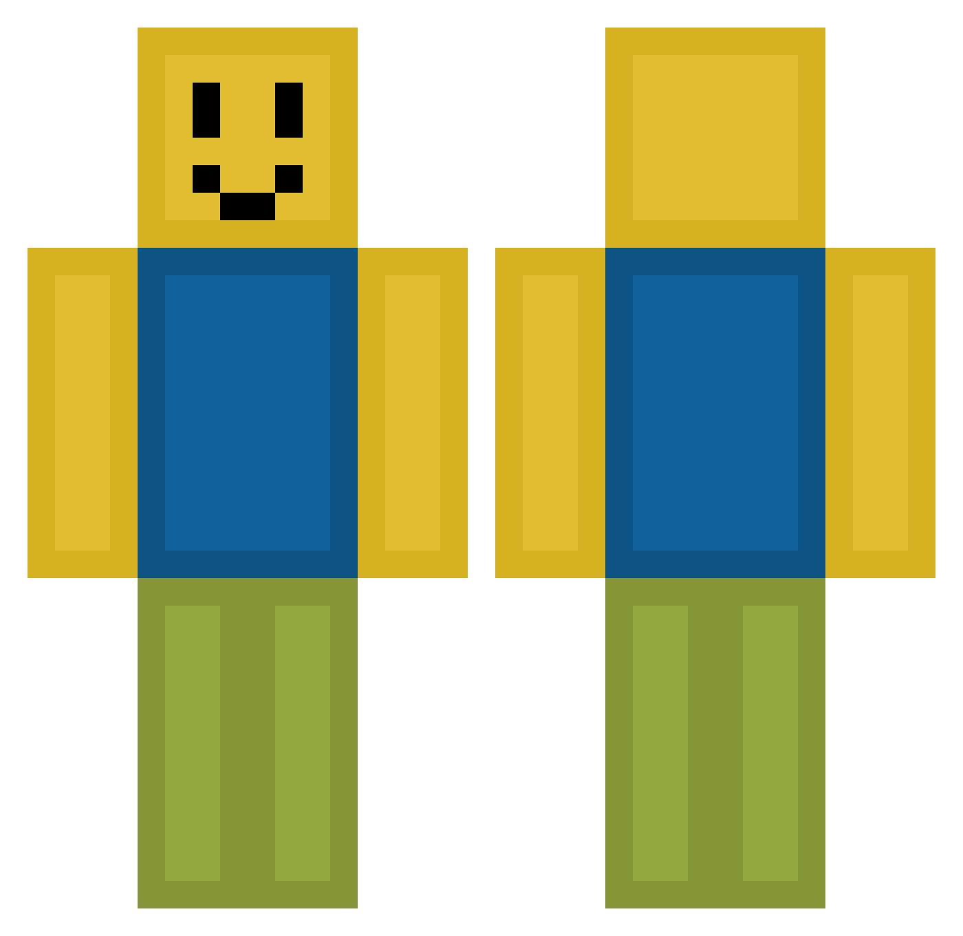 ElkoD Minecraft skin, front and back view