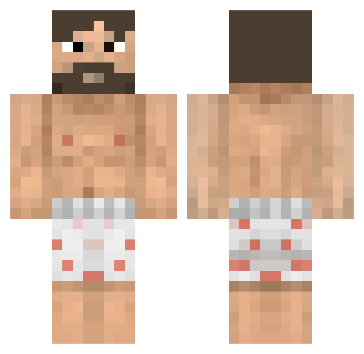 Raticide Minecraft skin, front and back view