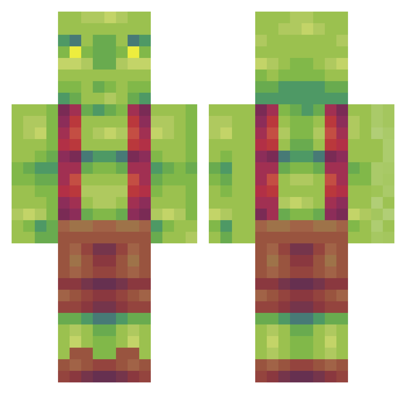 bilix109 Minecraft skin, front and back view