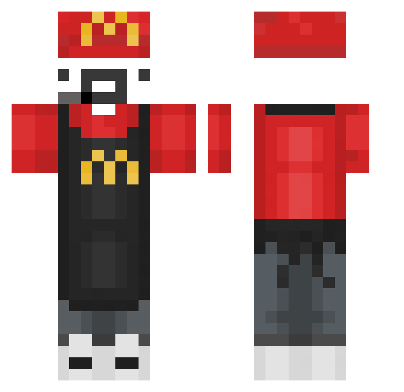 MushroomioWoomio Minecraft skin, front and back view