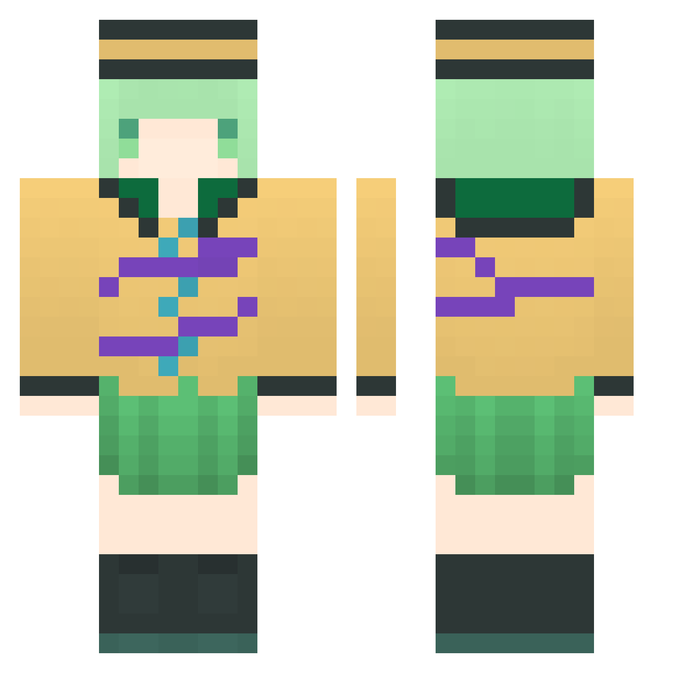 MION1129 Minecraft skin, front and back view
