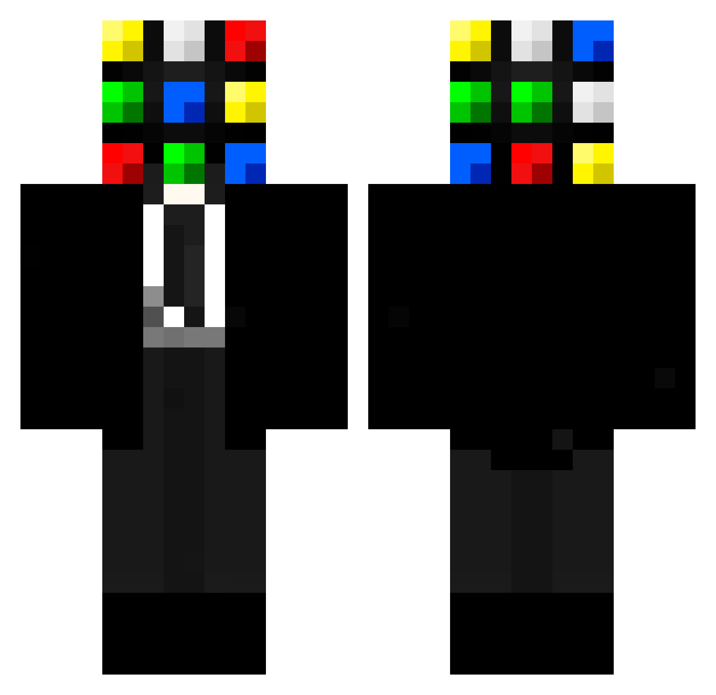 SpiritBlind Minecraft skin, front and back view