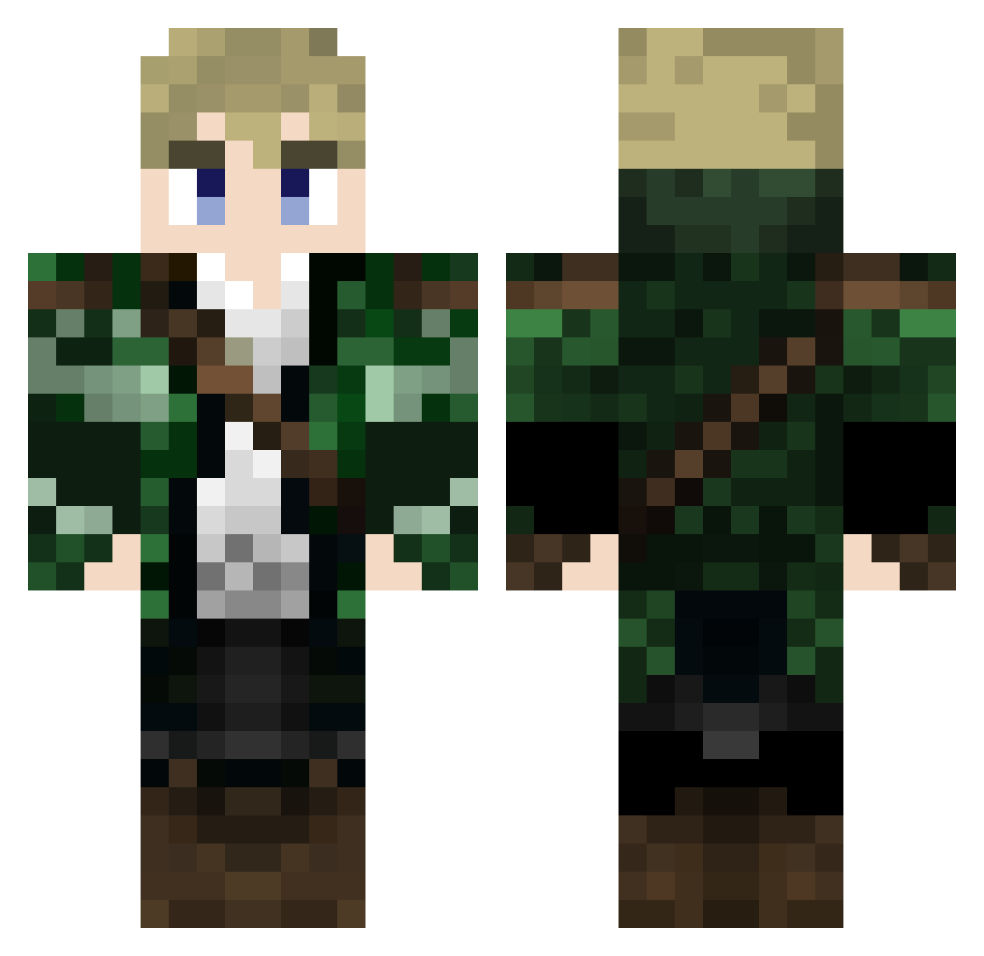 juknowme Minecraft skin, front and back view