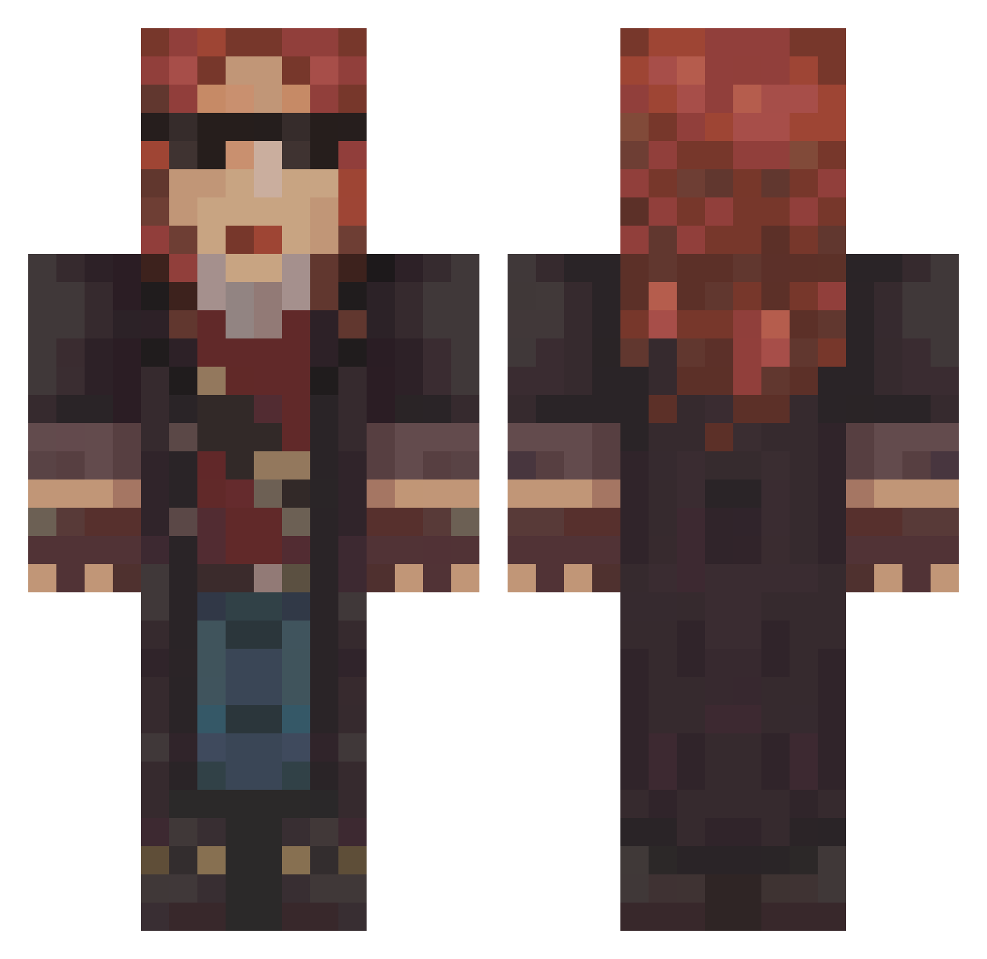 GarfieldBong Minecraft skin, front and back view