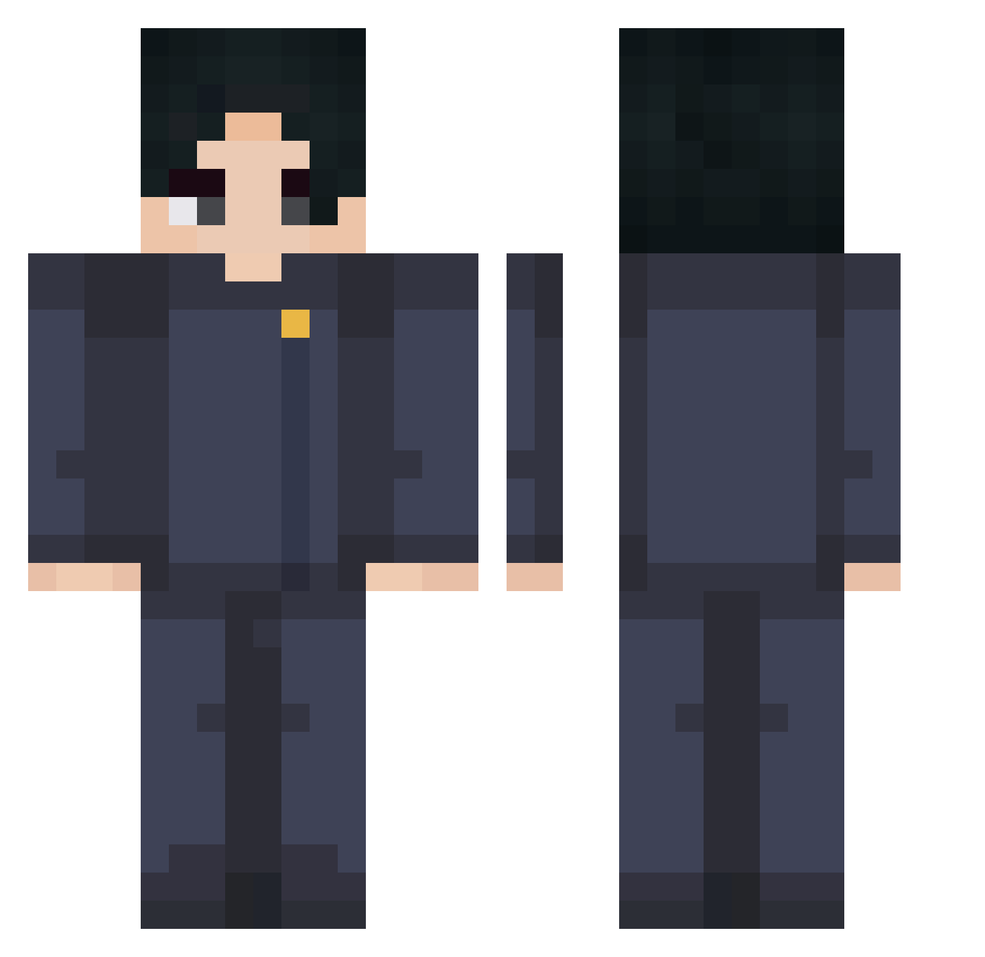 ArtzNova Minecraft skin, front and back view