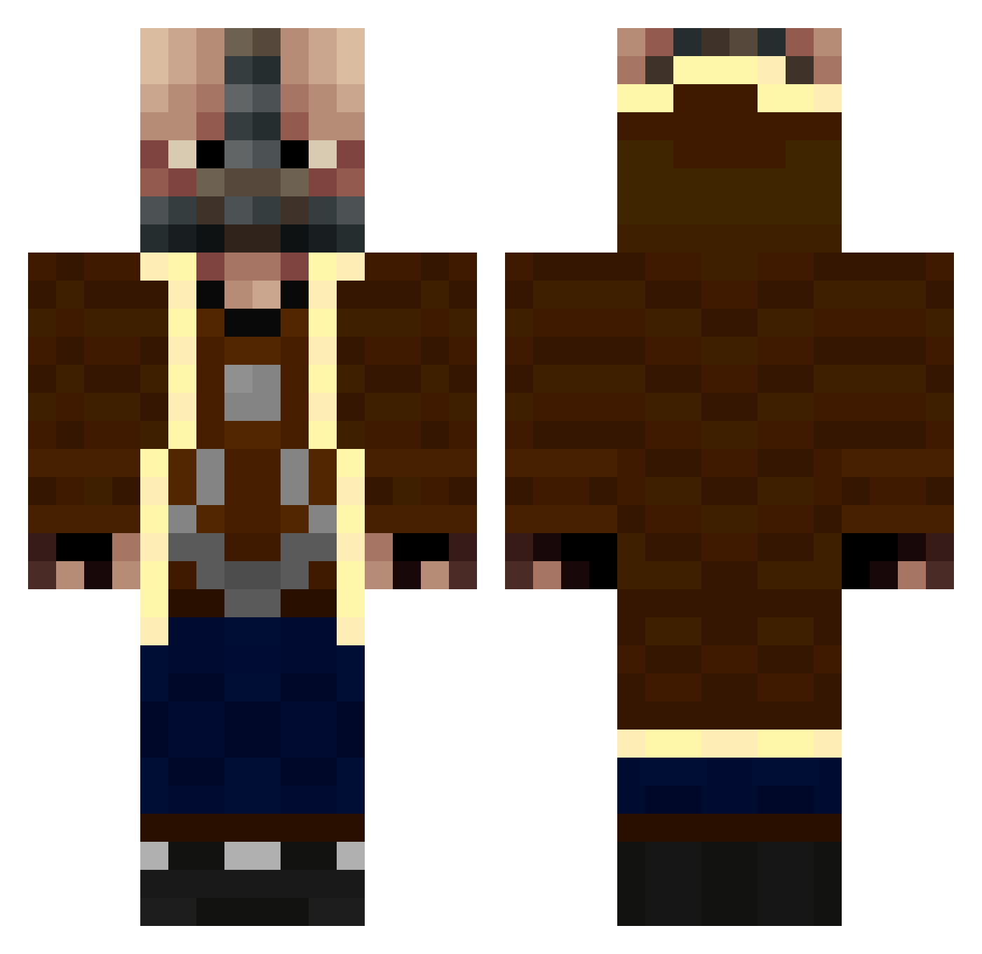 telephus Minecraft skin, front and back view