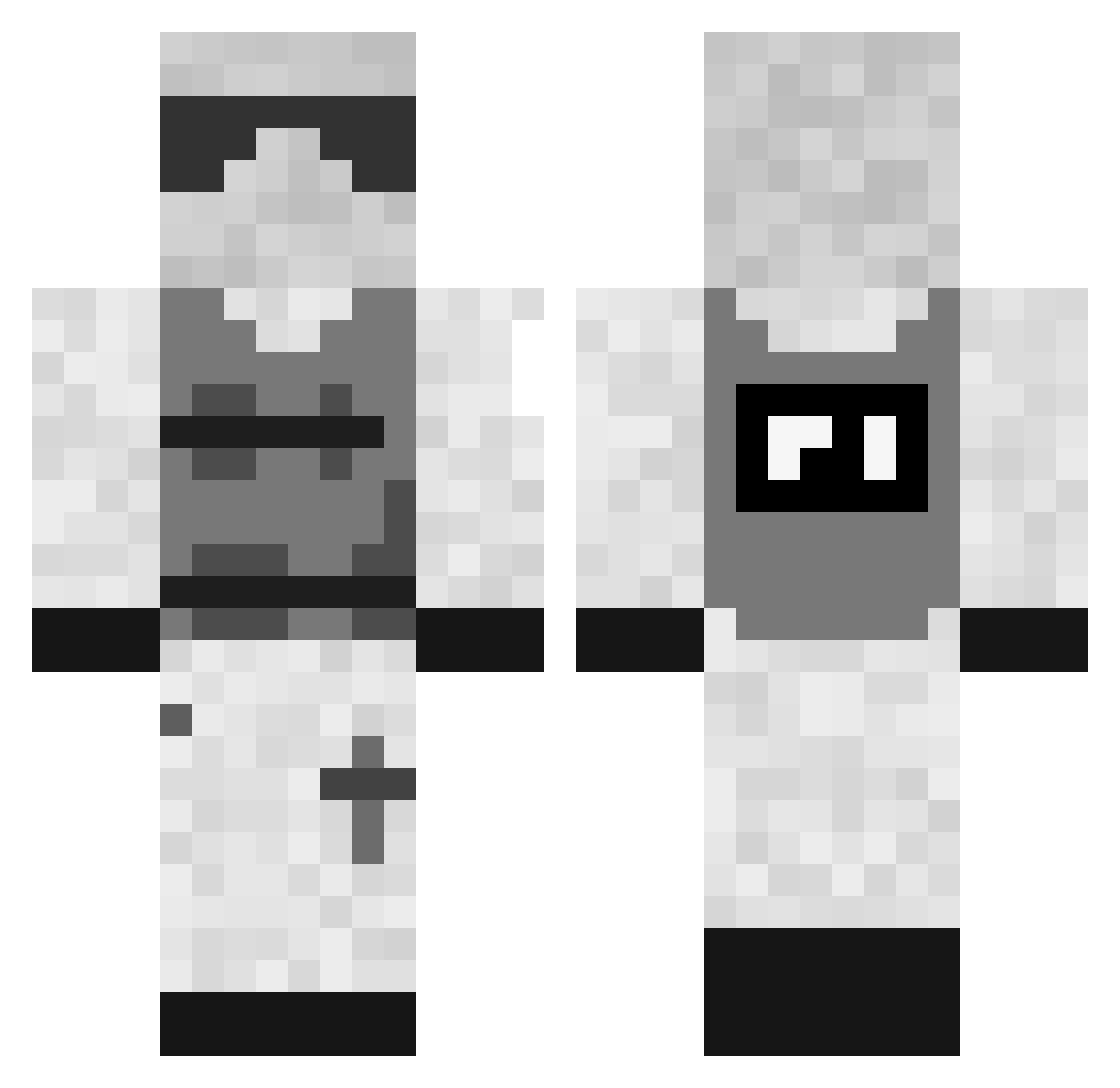 Toppatshark Minecraft skin, front and back view