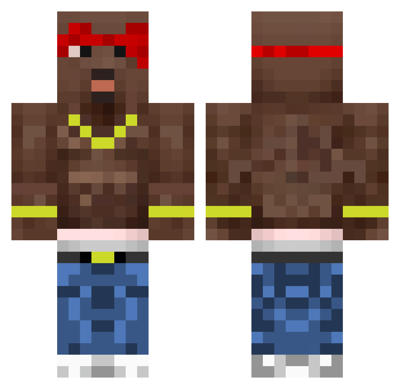2pacdastreet Minecraft skin, front and back view