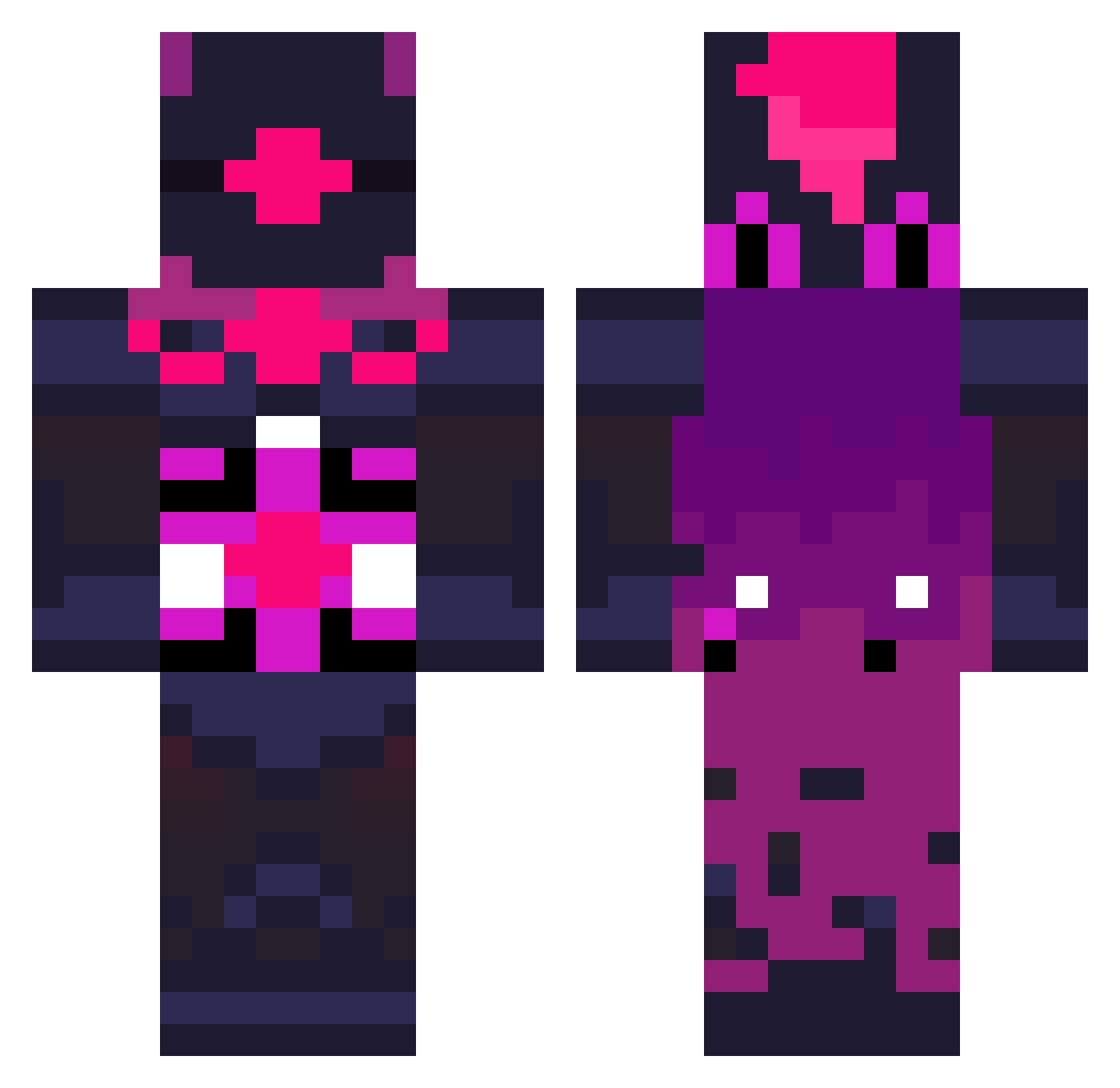 LivingShadow99 Minecraft skin, front and back view