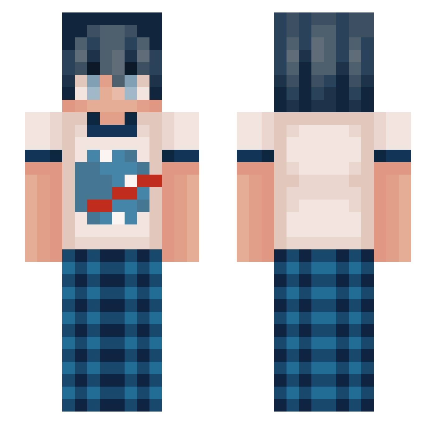 VTHYGGV Minecraft skin, front and back view