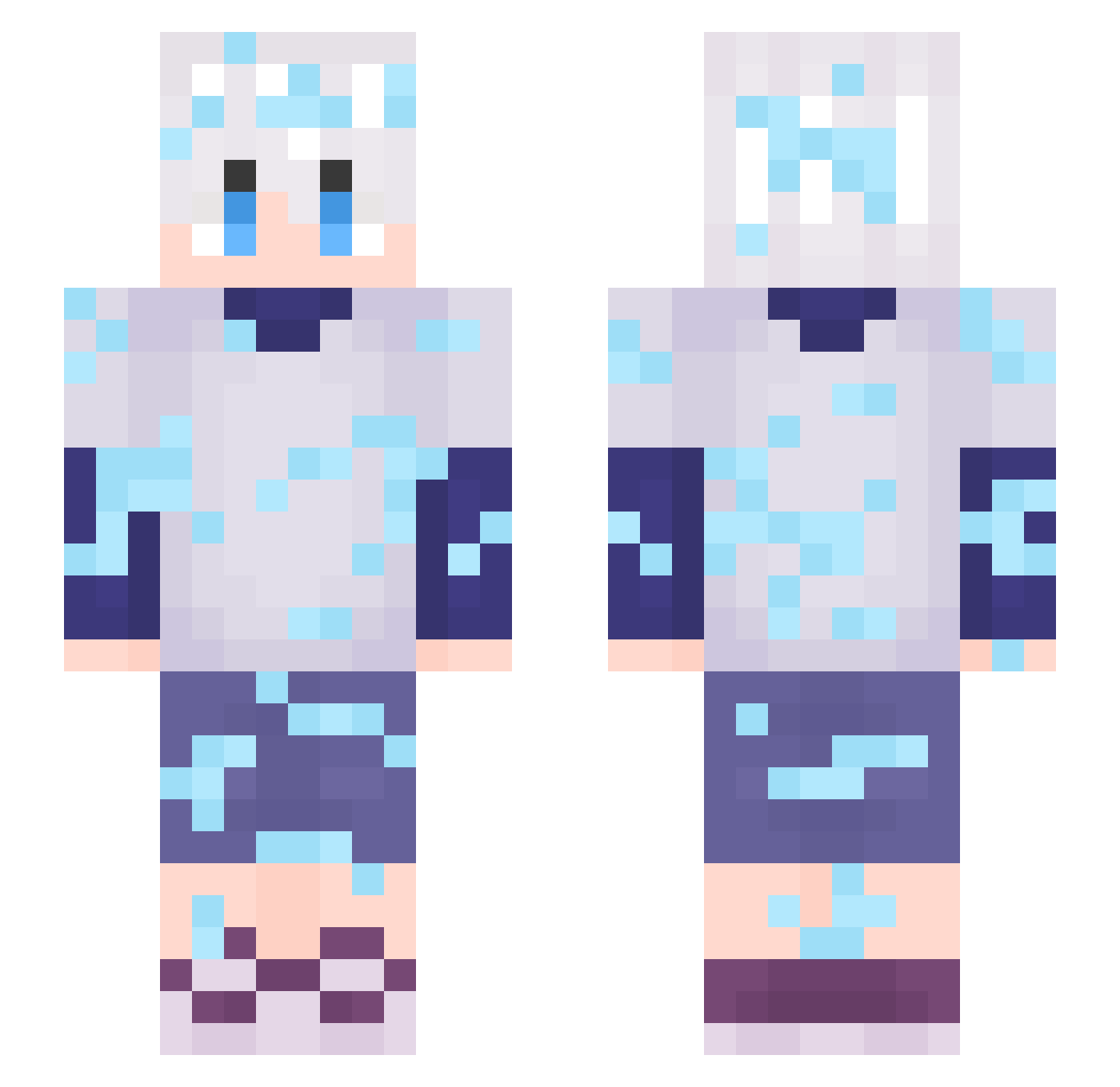 SznZae Minecraft skin, front and back view
