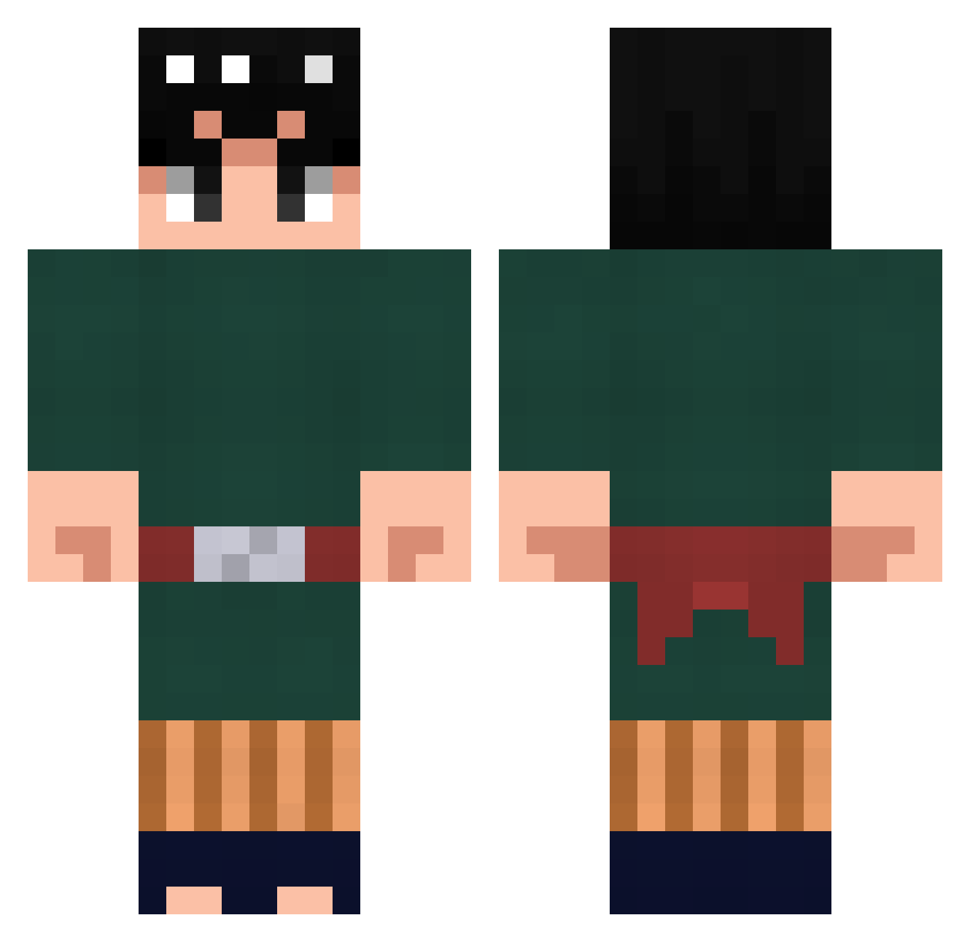 cadjo Minecraft skin, front and back view