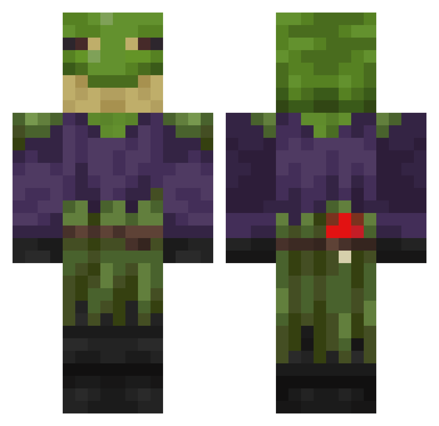 WernerM25 Minecraft skin, front and back view