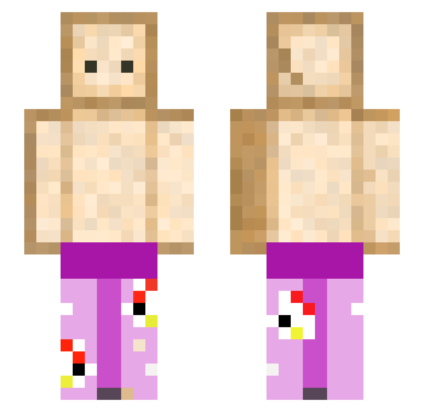 zmyslonechwile_ Minecraft skin, front and back view