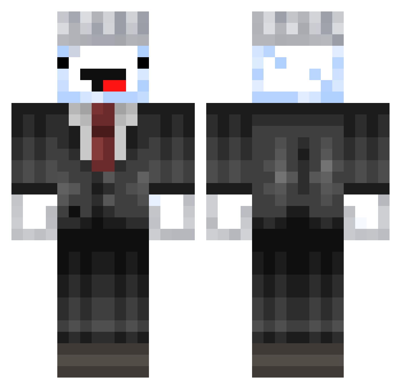 Milkleey Minecraft skin, front and back view