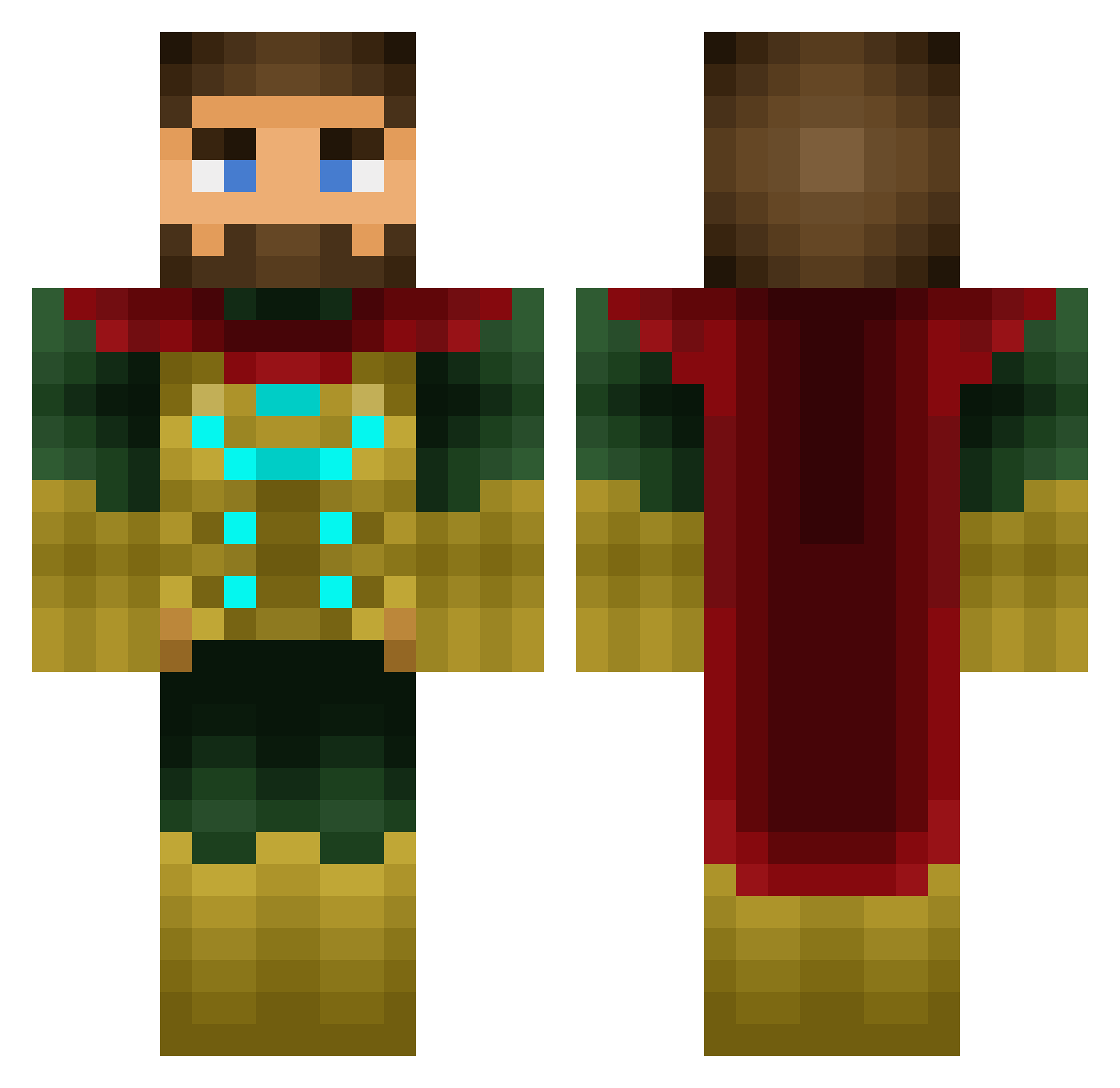 NotAngus Minecraft skin, front and back view